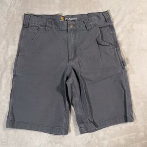 Carhartt Men's Shorts Relaxed Fit Canvas Carpenter Utility Size 33 Gray